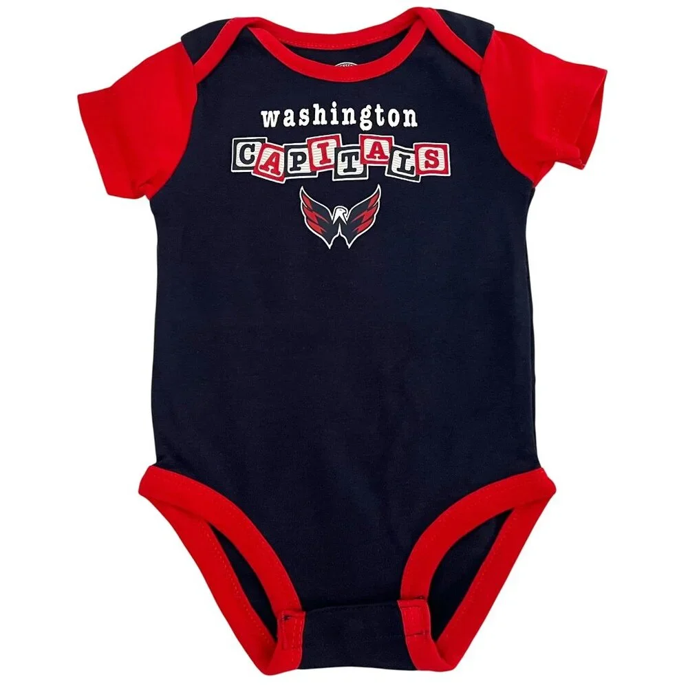 Washington Capitals NHL Hockey Team Bodysuit Boys 6-9 Months 3 PC Set New